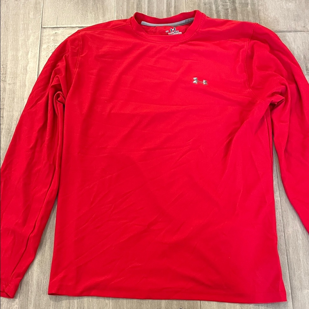 Under Armour Men’s Red Long-Sleeve Crew Performance Tee